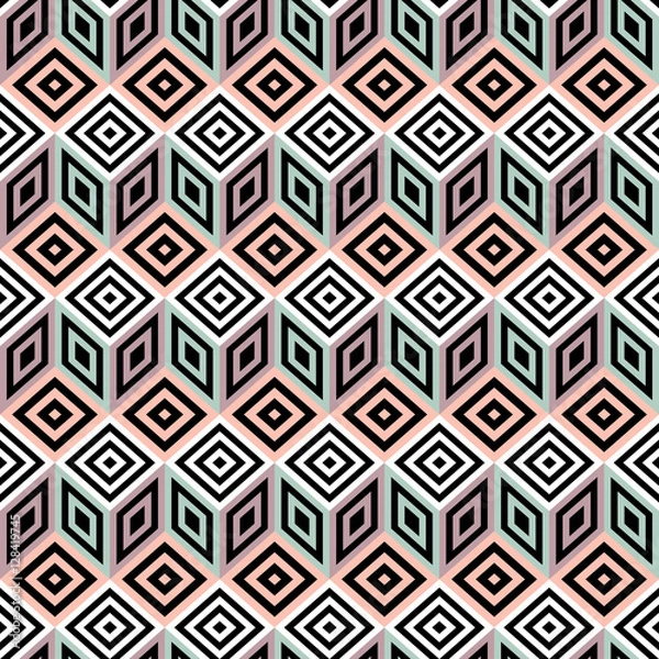 Fototapeta Vector Geometric Pattern Design, Creative Background in Pop art