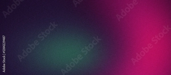Fototapeta Pink green black gradient background with grainy noise texture effect for banner, product and social media design