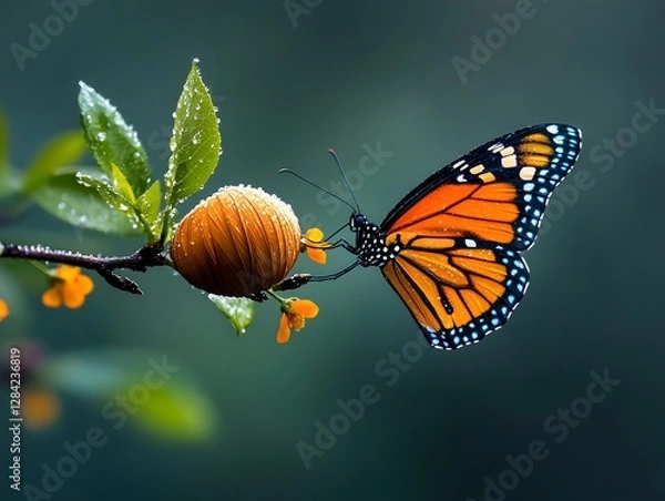 Fototapeta butterfly on a leaf