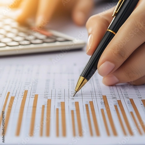 Obraz Automating small business bookkeeping financial reports and startup strategies in a dynamic workspace