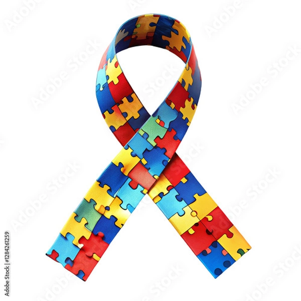 Obraz Autism ribbon isolated on transparent background  
