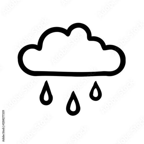 Obraz Simple Rain Cloud Icon Weather Forecast Symbol