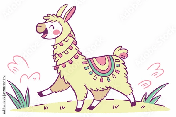 Obraz Smiling yellow llama