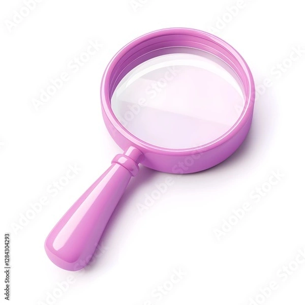 Fototapeta Magnifying Glass Icon with Keywords on White Cartoon Background