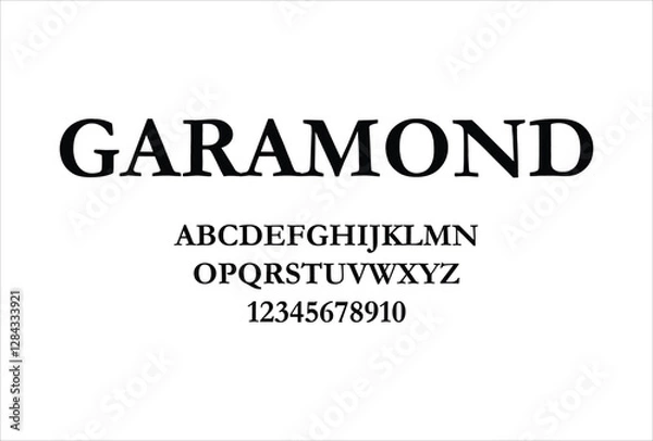 Fototapeta Garamond font for logo and headline. Isolated vector typeset