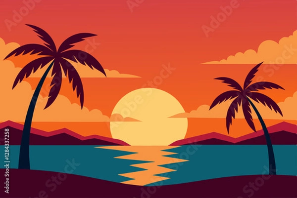 Fototapeta palm tree on the beach