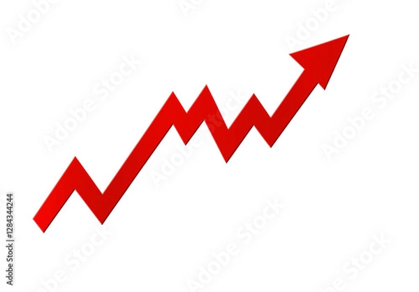 Fototapeta a arrow pointing downward on graph paper isolated on a transparent background