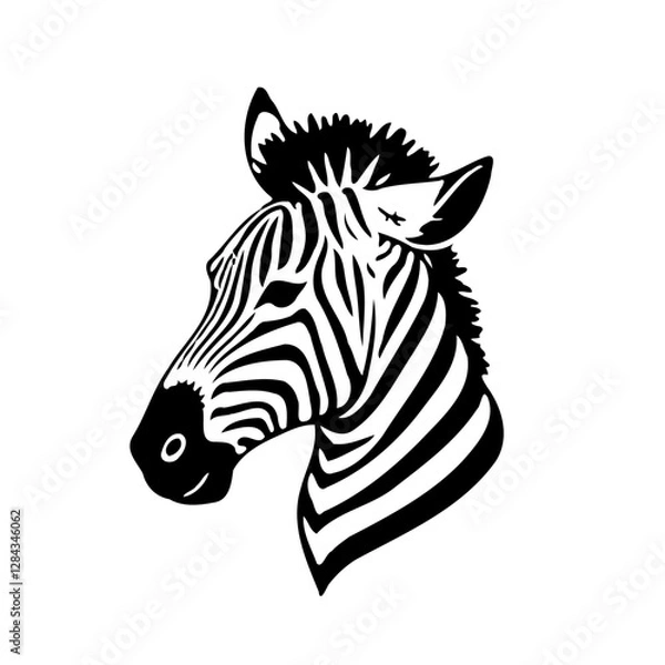 Fototapeta Zebra Silhouette, Graceful Striped Equine Portrait