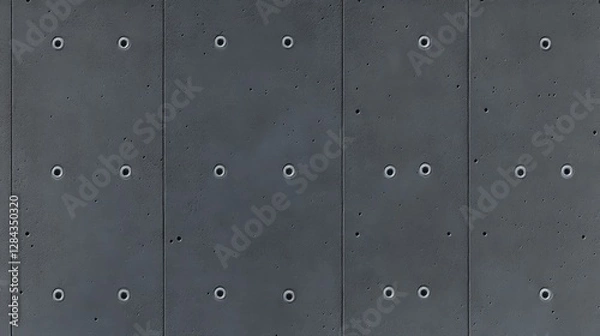 Fototapeta Close Up of Dark Gray Concrete Wall with Geometric Pattern and Industrial Construction