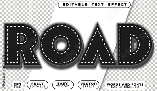 Fototapeta Road Drive Asphalt Black  Fully Editable Vector Text File