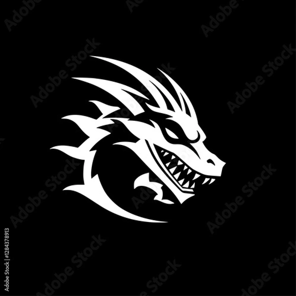 Obraz Dragon | Black and White Vector illustration