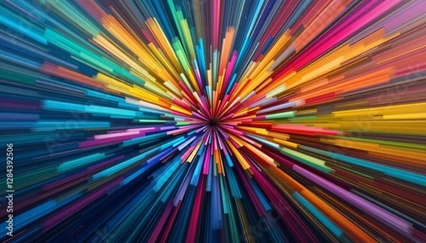 Fototapeta Colorful burst of energy abstract art digital artwork vibrant environment close-up dynamic concept