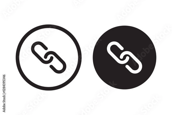 Fototapeta External link symbol icon vector. Link icon isolated on white background. Link vector icon. Hyperlink chain symbol