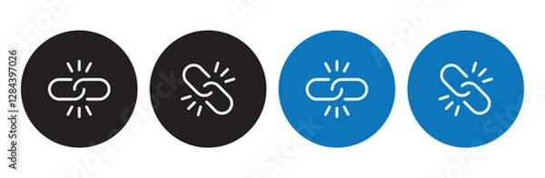 Fototapeta Chain, link icon vector isolated on circle background