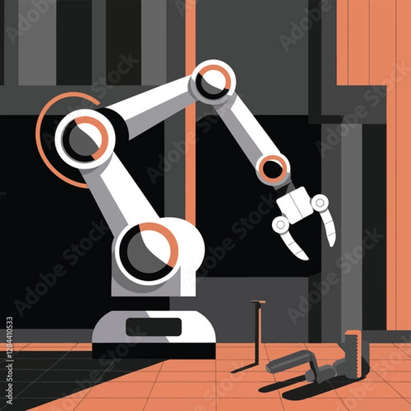 Obraz vector Artificial Intelligence model Robot  with ai info-graph design help in business
