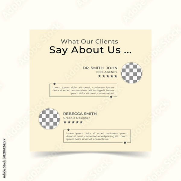 Obraz Client feedback testimonial social media post. Social media banner template.