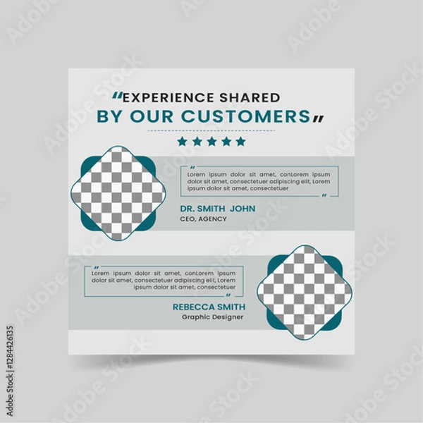 Obraz Client feedback testimonial social media post. Social media banner template.