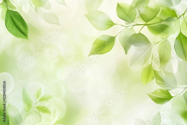 Fototapeta  Soft Green Leaves with Bokeh Background