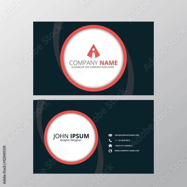Fototapeta Modern Creative and Clean Business Card Design Print Templates. Flat Style Vector Illustration