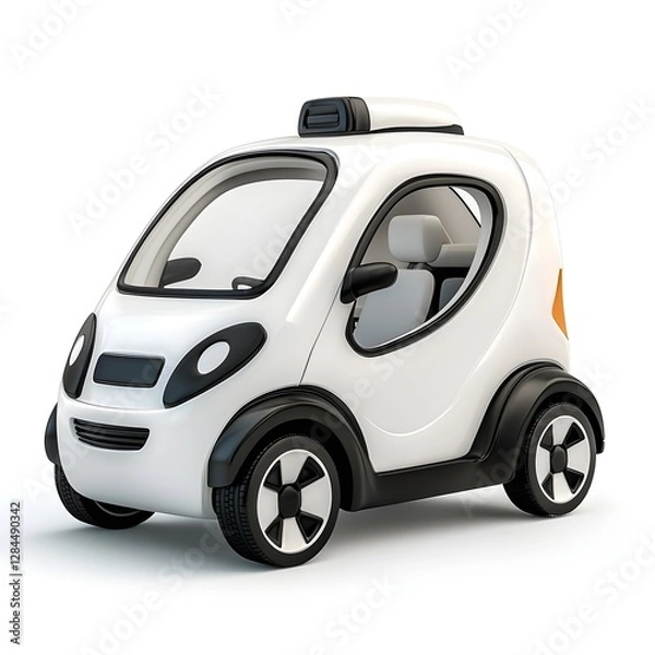 Obraz A white car with a black front bumper