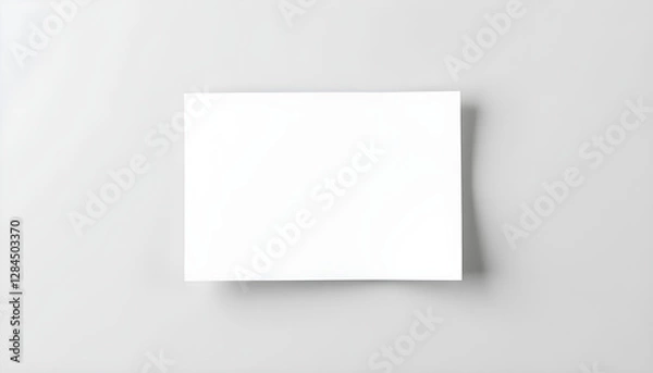 Fototapeta Blank card centered on a light gray background, perfect for text or design showcase