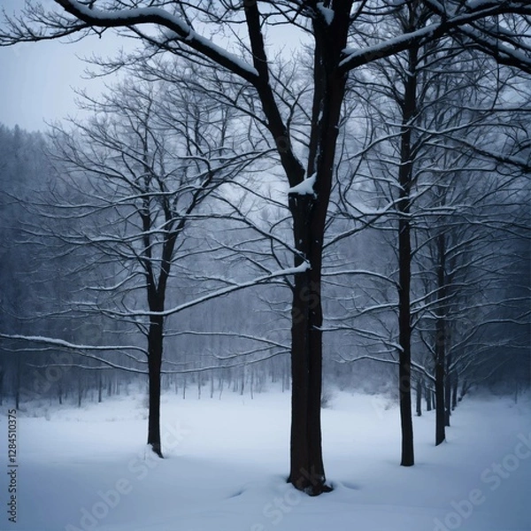 Fototapeta snow covered trees