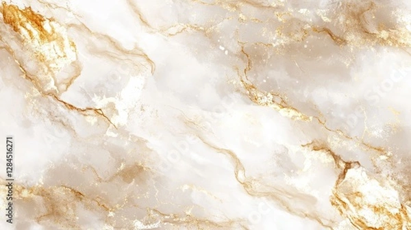 Fototapeta Creative marble texture art with golden sand land and abstract streak patterns