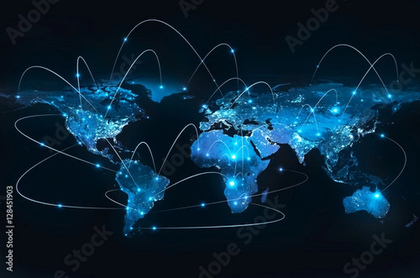 Obraz Earth from Space. Best Internet Concept of global business from concepts series. Elements of this image furnished by NASA. 3D illustration