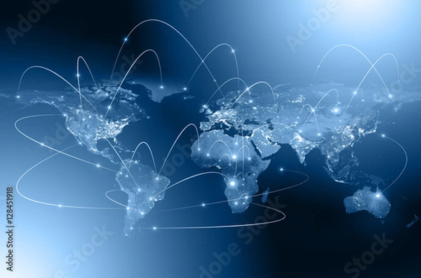 Obraz Earth from Space. Best Internet Concept of global business from concepts series. Elements of this image furnished by NASA. 3D illustration