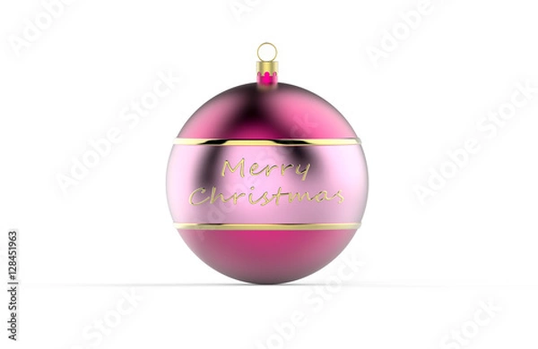 Obraz Różowa bombka na białym tle