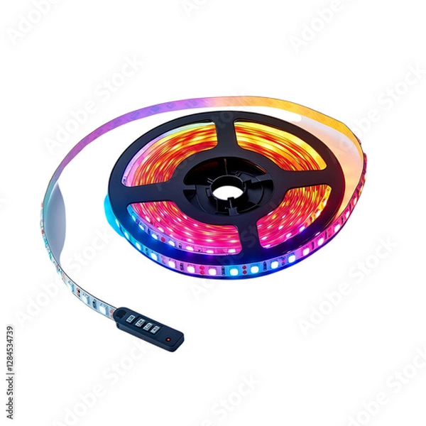 Fototapeta Stylish Energy Efficient LED Light Strip with Customization Isolated on Transparent Background