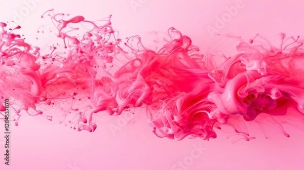 Obraz Abstract Pink Ink Swirls: A Fluid Dance of Color