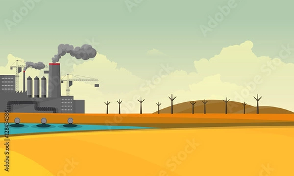 Obraz Vector Flat Illustration for Nature Pollution Designs.
