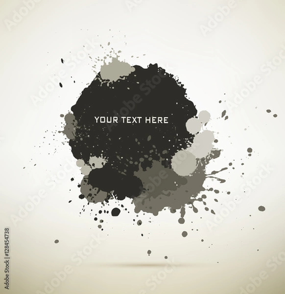 Fototapeta black Ink splats with text space. vector ink splashes.