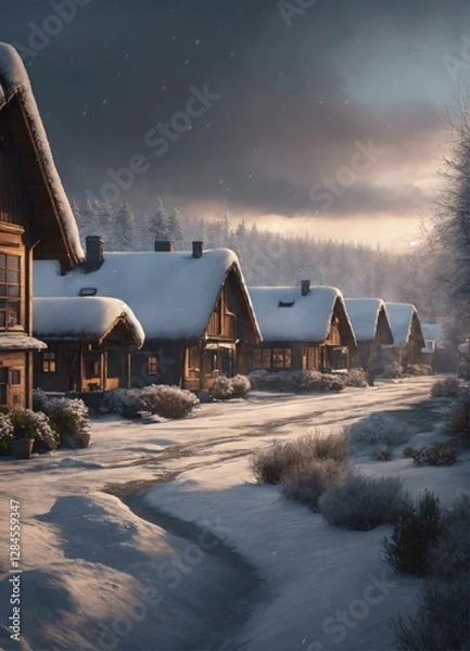 Obraz houses in the snow