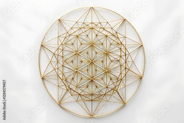 Fototapeta  A minimalistic black-and-white sacred geometry grid with golden proportion