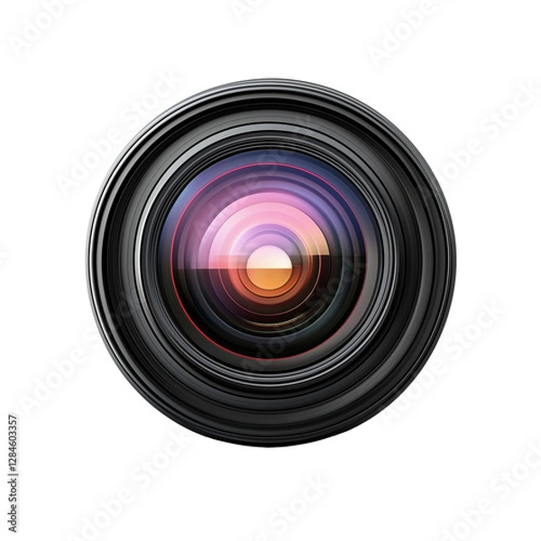 Obraz Camera Lens Close-Up with Colorful Reflections 