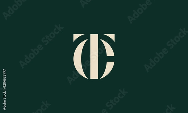 Obraz CT or TC monogram logo design