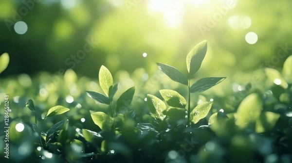 Obraz 3D Render Background to ecology and sustainable development, environmental concept to safeguard biodiversity and growing economy 