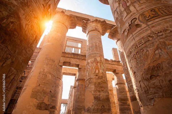 Fototapeta Ancient columns of Karnak temple, Luxor. Egypt