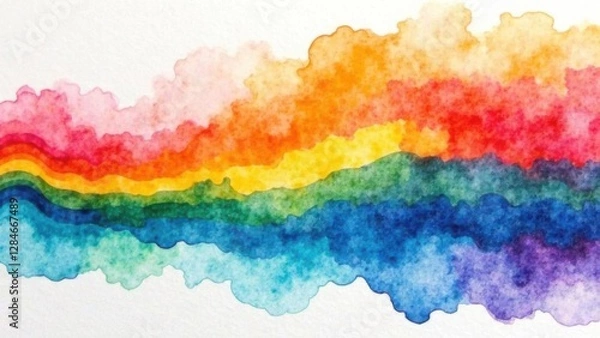 Obraz Abstract striped rainbow watercolor background