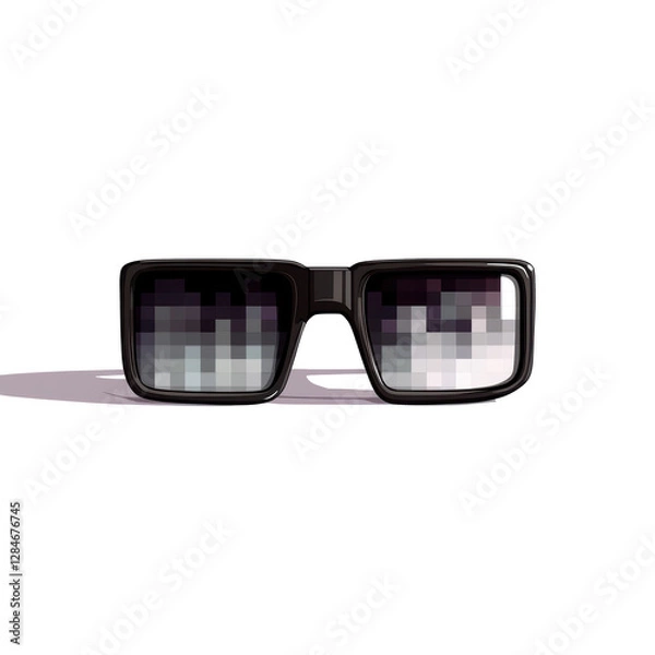 Obraz Isolated Black Pixel Sunglasses for an 8-bit Aesthetic