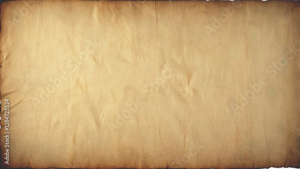 Fototapeta Old paper backdrop with some wrinkles in a vintage style, empty.