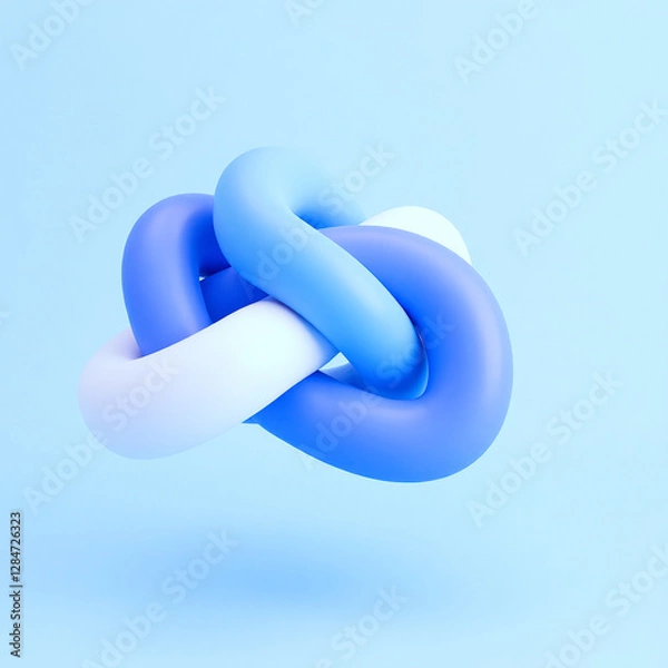 Fototapeta abstract interlocking blue shapes