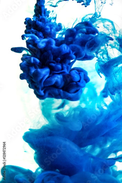 Obraz blue dye in water