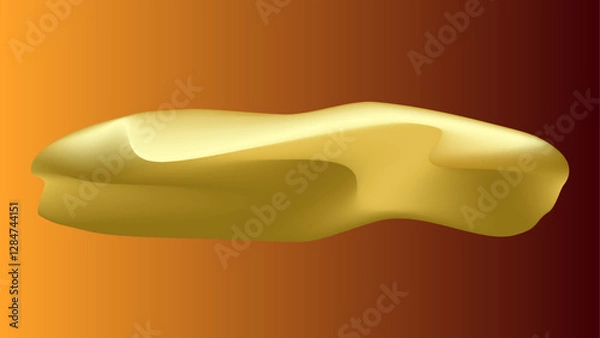 Fototapeta An abstract digital illustration featuring a gradient sphere blending rich hues of gold, orange, deep purple, and red against a brown gradient background. The design has a fluid, 