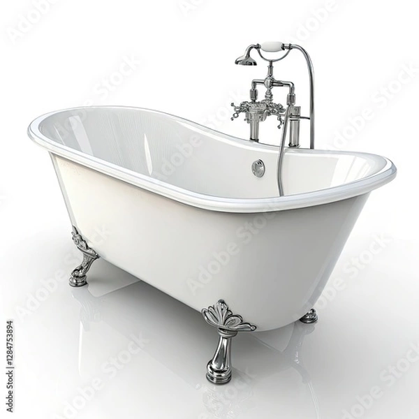 Obraz bath tub on white background