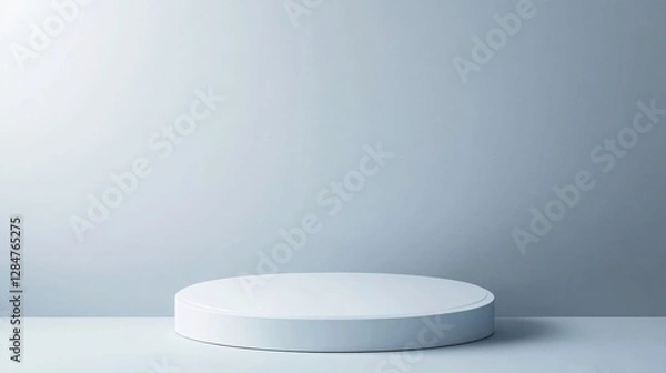 Obraz Clean Minimalist White Cylinder Podium on Light Grey Background
