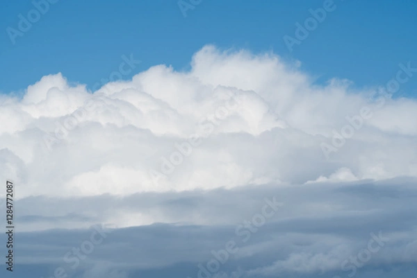Obraz Cloudscape with white cloud and blue sky, daytime. 