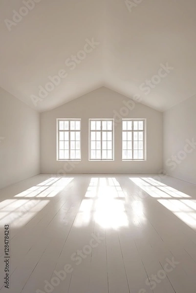 Obraz Empty light room interior with minimalist design